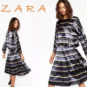 Zara stripe satin skirt